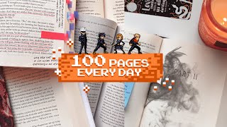 i tried reading 100 pages every day to fall back in love with reading 📚🏃‍♀️ reading challenge [upl. by Ridan]