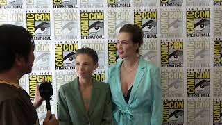 Dominique ProvostChalkley and Katherine Barrell Carpet Interview for Tubis Wynonna Earp Vengeance [upl. by Aracaj]