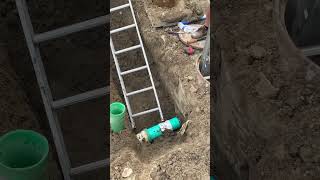 Hooking up grease trap at pool amenity plumbing construction shortsvideo [upl. by Toffey]