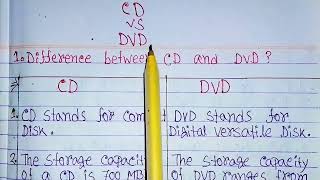 difference between CD and DVD in hindiCD vs DVDCDDVDsecondary memorycompact discDVD vs CD [upl. by Qirat]