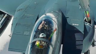 Small Talk During Midair Refuelling KC10 Refuels F15 Eagles [upl. by Kassia]