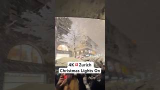 4K🇨🇭Zurich Christmas Lights On snow europeancapital zurich christmas lights switzerland [upl. by Satterfield860]