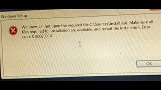 Fix Cant Install Windows 11 Error Code 0x8007000B Windows Cannot Open File C\Sources\installesd [upl. by Neemsay]