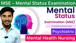 MSE  Mental Status Examination  Mental Status Examination is Diagnostic Evaluation in Psychiatric [upl. by Tamer]