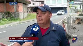 Fogo é registrado em prédio abandonado na rua Itapiranga em Blumenau [upl. by Ecnerrot997]