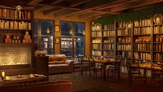 Coffee Shop Bookstore Ambience with Relaxing Piano Jazz Music and Rain Sounds [upl. by Hsiekal205]