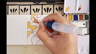 Neurographic art with watercolor [upl. by Mcguire]