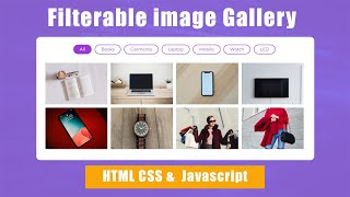 Responsive Filterable Image Gallery Using HTML CSS amp Javascript  Portfolio Lightbox Image Gallery [upl. by Arobed]