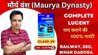 मौर्य वंशMaurya DynastyClass29All Railway ExamsComplete Lucent [upl. by Ralyat]