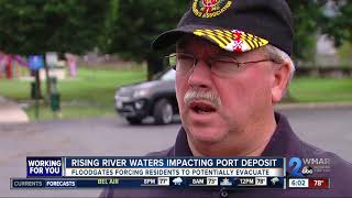 Open floodgates may force Port Deposit residents to evacuate [upl. by Eellehs]