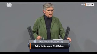 13112024  Britta Haßelmann B90Grüne  Debatte Regierungserklärung von Bundeskanzler Scholz [upl. by Karlan805]