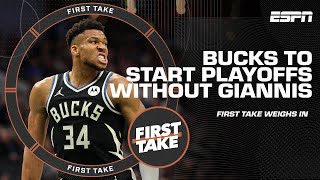 🚨 Milwaukee Bucks PREPARING to start playoffs WITHOUT Giannis Antetokounmpo 🚨  First Take [upl. by Daht]