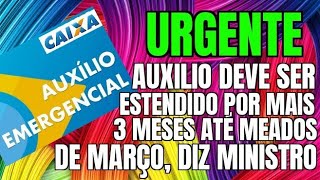 Auxílio EMERGENCIAL sera ESTENDIDO por Três Meses Até MARÇO [upl. by Waldack]