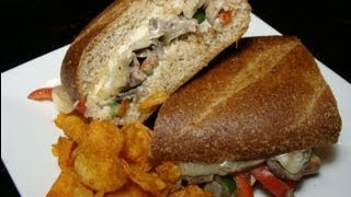 Steak Sandwich  Steak Onion and Bell Pepper Sandwich with Cheese [upl. by Agripina]