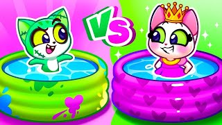 👸 Princess VS Zombie Swimming Pool 🧟 Safety Tips For Kids amp PurrPurr Tails 🐾 [upl. by Dnalyr]