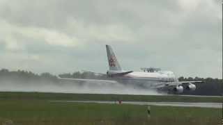 CARGOLUX B747400 DEPARTURE AT FINDEL AIRPORT LUXEMBOURG 2012 [upl. by Tniassuot]