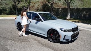 New 2024 BMW M340i in Brooklyn Grey  Tacora Red Interior  Exhaust Sound  BMW Test Drive W Olivia [upl. by Elwin]