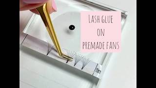 Dipping Premade Fans into Lash Glue Eyelash Extensions Quick Tip [upl. by Colligan]