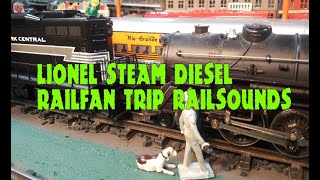 Lionel O Gauge Railfan Trip Steam Diesel with Railsounds Lake Shore Railway No52 [upl. by Nas]