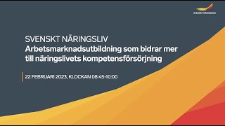 Arbetsmarknadsutbildning som bidrar till mer näringslivets kompetensförsörjning [upl. by Ger]