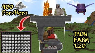 Granja de Hierro Fácil y Eficiente Paso a Paso Minecraft Java 120 [upl. by Aicert749]