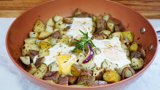 DESAYUNO MUY BARATO PERO BUENÍSIMO PAPAS ENCEBOLLADAS CON HUEVITO QuedateEnCasa y cocina conmigo [upl. by Ettelrac]