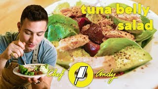 AVOCADO TUNA BELLY SALAD DELICIOUS Chef Andy [upl. by Nevets881]