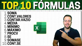 Top 10 Funções mais Importantes no Excel  Exemplos Práticos Fórmulas Essenciais 🏆🥇 [upl. by Flin502]