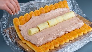 You must try this super roulade without baking Only 2 bananas and sponge fingers [upl. by Nnylkcaj]