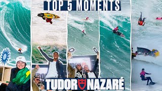 TOP 5 MOMENTS  Tudor Nazaré Big Wave Challenge 20232024 [upl. by Llahsram104]