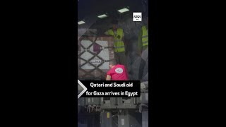 Qatari and Saudi aid for Gaza arrives in Egypt [upl. by Lenni]