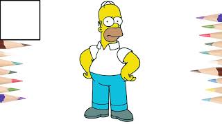 Como dibujar a HOMER SIMPSON de forma fácil  How to draw HOMER SIMPSON easy way [upl. by Maidy]