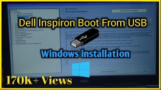 How to boot from USB on Dell Laptops  How to Change BIOS Settings  Windows Installation [upl. by Silra]