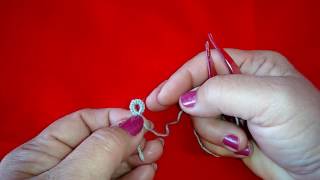 24Shuttle tatting for beginnersLesson 2 How to make a ring and picotHindi Urdu [upl. by Araed]