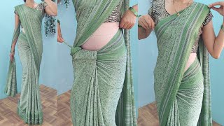 crape saree draping tips and tricks for beginners  very easy saree draping tutorial [upl. by Lonni]