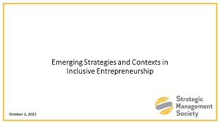 Emerging Strategies and Contexts [upl. by Narcho201]