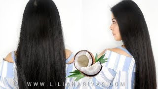 Como alisar el cabello naturalmente con leche de coco 🌴  Remedio casero  LILIANA RIVAS [upl. by Arracot]