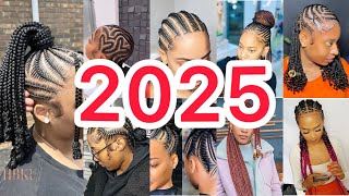 2025latest and trending elegant Ghana weaving hairstyles cornrows hairstyles [upl. by Yelrahs]