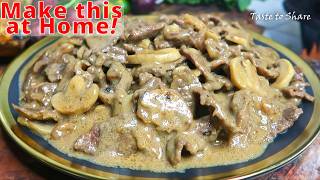 Ang Sarap❗Easy Creamy Beef Mushroom Recipe💯👌How to Make Creamy Beef with Mushrooms Step by Step [upl. by Asenev]