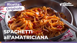 SPAGHETTI ALLAMATRICIANA  la RICETTA TRADIZIONALE🍅🥓🍝 [upl. by Nura659]