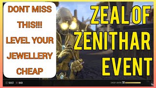 ESO Dont Miss This ZEAL OF ZENITHAR EVENT Level Crafting Skill Lines Easy 2023 [upl. by Kcirdes]