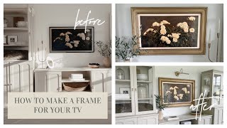 HOW TO MAKE A FRAME FOR YOUR TV  SAMSUNG FRAME TV DIY  HOME DECOR ON A BUDGET [upl. by Selby]