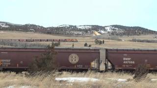 BNSFMontana Rail Link grain train tackles Mullan Pass [upl. by Nicolle]