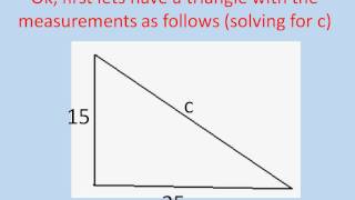 How to find the Hypotenuse of a right triangle or another leg length [upl. by Assilaj]