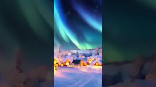 WOW stunning view of northern lights music christmas winterlight winterwonderland wintermagic [upl. by Ahsiele]