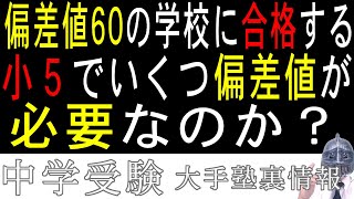 中学受験No262偏差値６０取るためには小５でどれくらいの偏差値が必要なのか？大手塾の裏情報 [upl. by Leveroni]