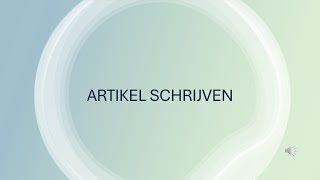 SE artikel schrijven [upl. by Shaum]