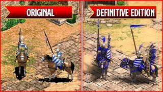 Age of Empires 2 Definitive Edition  All Unique Units Comparison  Original vs Remaster [upl. by Costanza]