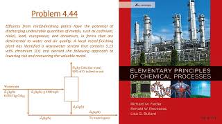 Problem 444  Fundamentals of material Balance Chapter 4 processcalculation [upl. by Eanej]