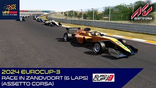 2024 Eurocup3  Race in Zandvoort 6 laps  Assetto Corsa [upl. by Fleeta952]